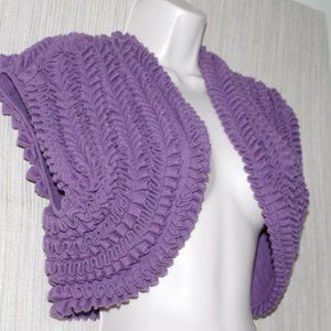 Catherine Malandrino Purple Ruffled Cashmere Snag sweater size M